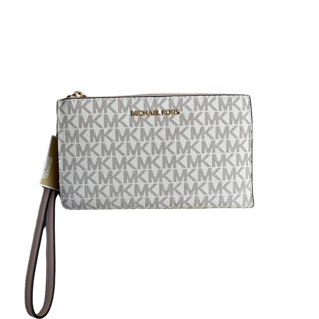 Michael Kors Signature Jet Set Double- Zip Wristlet-Credit Cards wallet-Wristlet Wallet with ID window